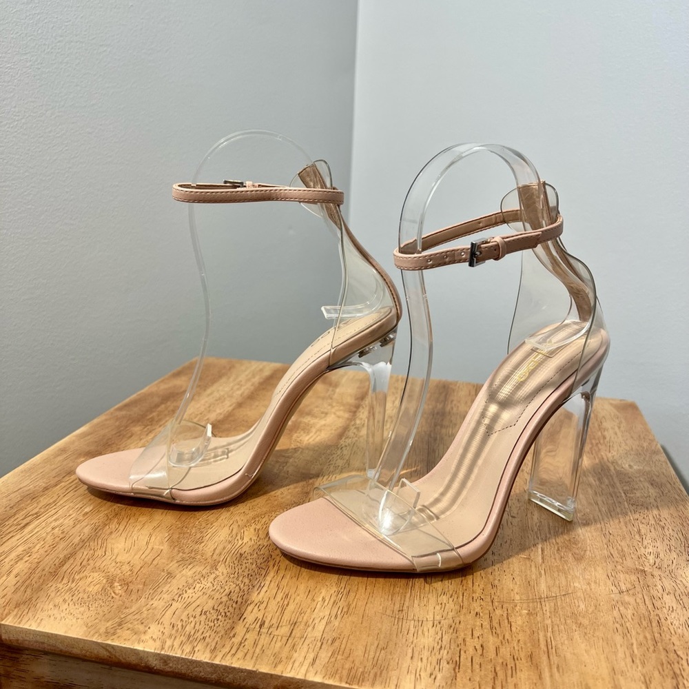 Aldo clear block sandals